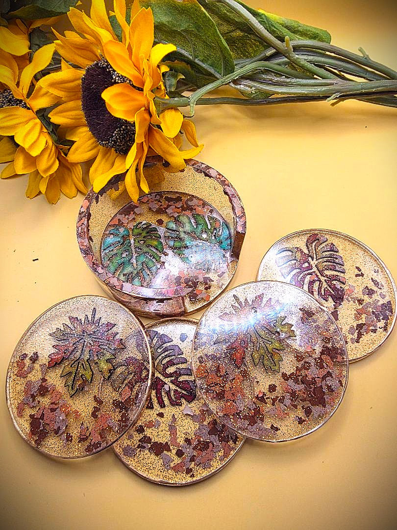 Coaster with a Fall Leaf theme