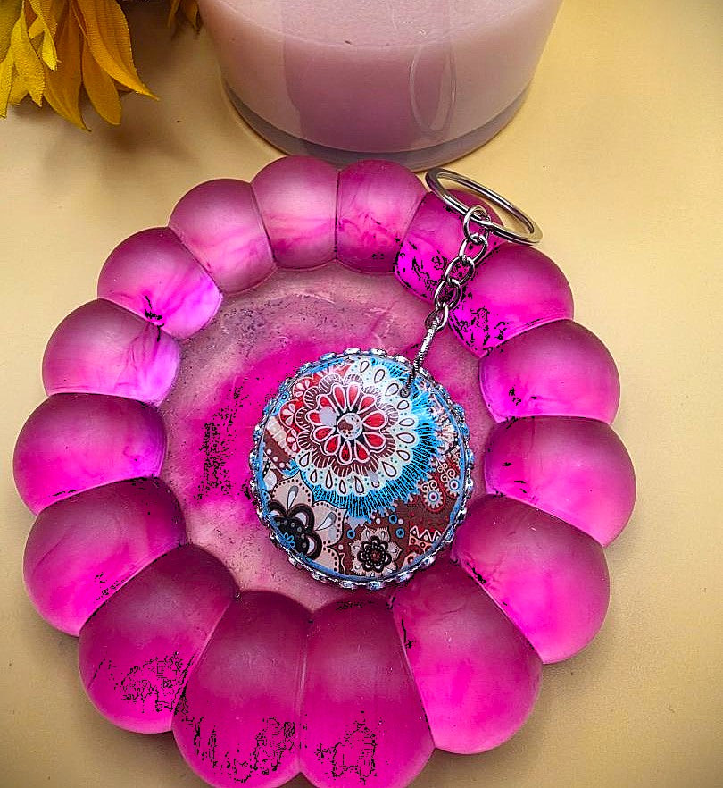 BoHo Round Keyring